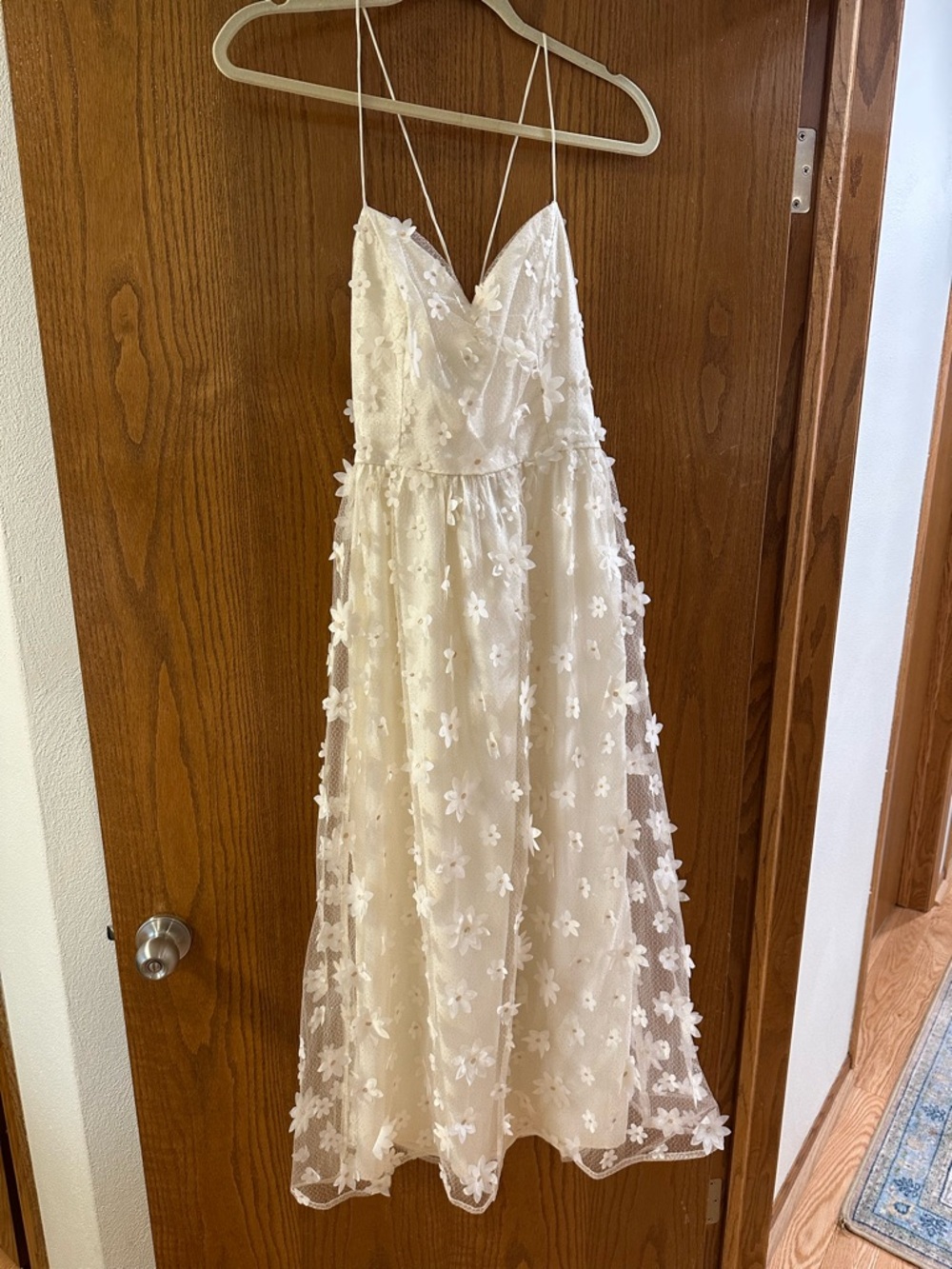Honey Cream Floral Appliqué Dress